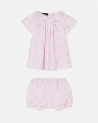 Ensemble robe imprimée en popeline de coton pour bébé