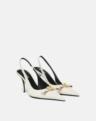 Escarpins à bride arrière en cuir Gianni Ribbon 85 mm
