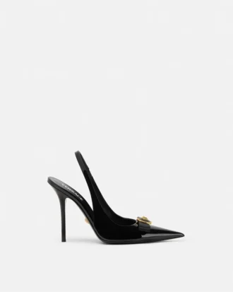 Escarpins à bride arrière en cuir verni Gianni Ribbon 110 mm