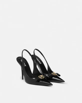 Escarpins à bride arrière en cuir verni Gianni Ribbon 110 mm