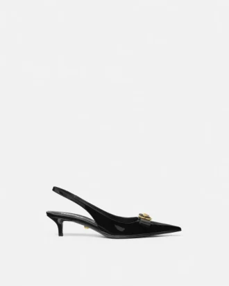 Escarpins à bride arrière en cuir verni Gianni Ribbon 45 mm