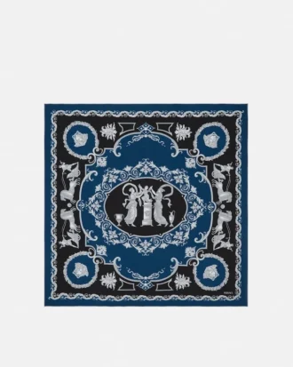 Foulard en twill de soie imprimé 90 cm