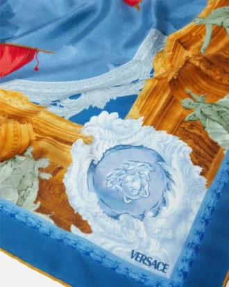 Foulard en twill de soie imprimé 90 cm