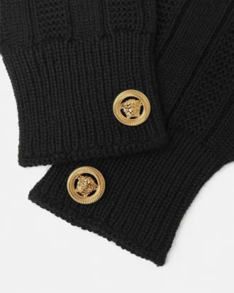 Gants en tricot de laine côtelé