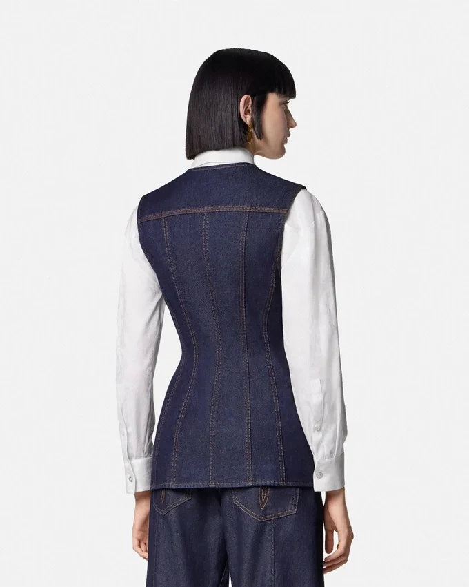 Gilet ajusté en denim Gilet ajusté en denim