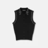 Gilet en maille cachemire mélangé orné Gilet en maille cachemire mélangé orné