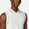 Gilet en maille cachemire mélangé orné Gilet en maille cachemire mélangé orné