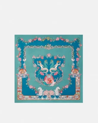 Grand foulard en soie Coral Theatre 90 cm