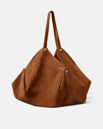 Grand sac à bandoulière en daim Protea