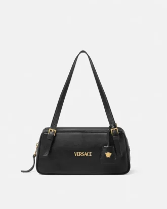 Grand sac bowling Versace Tag en cuir nappa