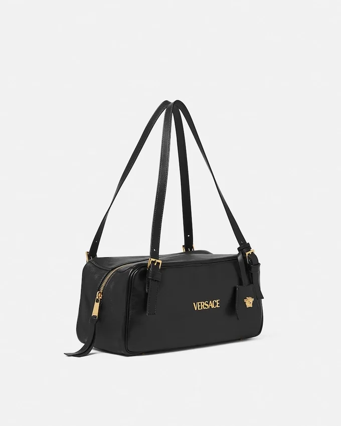 Grand sac bowling Versace Tag en cuir nappa Grand sac bowling Versace Tag en cuir nappa