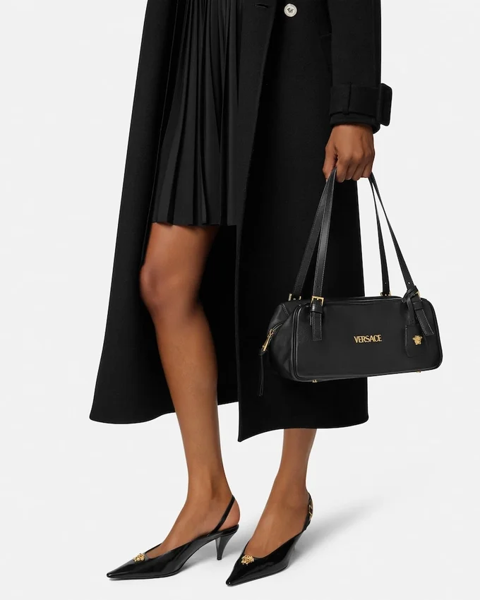 Grand sac bowling Versace Tag en cuir nappa Grand sac bowling Versace Tag en cuir nappa