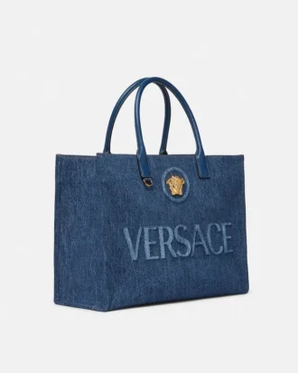 Grand sac cabas en denim La Medusa