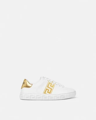 Greca Embroidered Nylon Sneakers