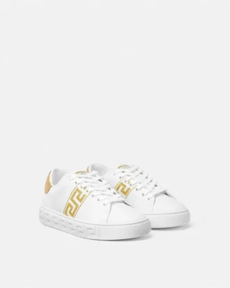 Greca Embroidered Nylon Sneakers