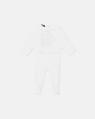 Grenouillère bébé en jersey de coton brodé