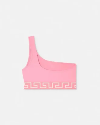 Haut de bikini asymétrique en jacquard