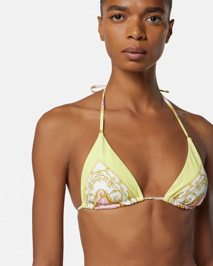 Haut de bikini triangle imprimé Haut de bikini triangle imprimé