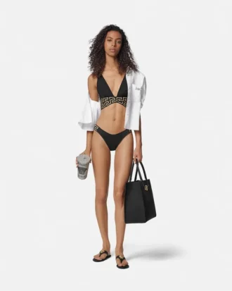 Haut de bikini triangle jacquard