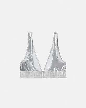 Haut de bikini triangle métallisé