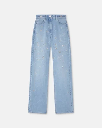 Jean taille haute à coupe régulière et ornements