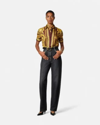 Jean taille haute à taille haute
