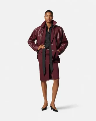 Jupe midi crayon en gabardine stretch