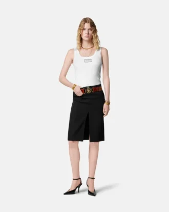 Jupe midi crayon en laine