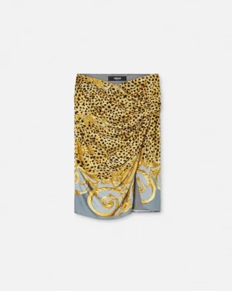 Jupe midi drapée Cheetah Foulard