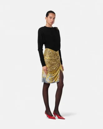 Jupe midi drapée Cheetah Foulard