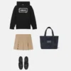 Jupe plissée imprimée en gabardine de coton pour enfant Jupe plissée imprimée en gabardine de coton pour enfant