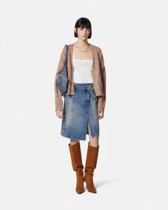 Jupe portefeuille en denim Barocco
