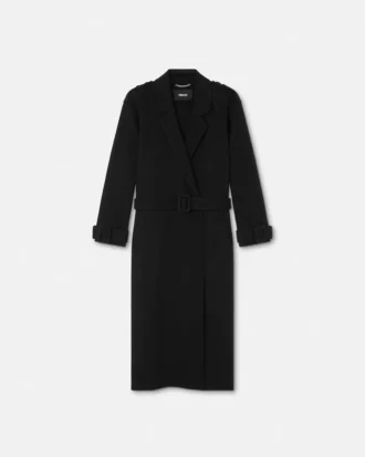 Manteau ceinturé en laine et cachemire