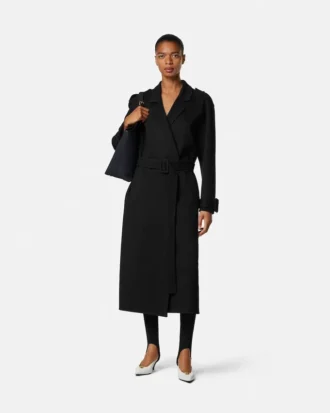 Manteau ceinturé en laine et cachemire