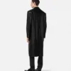 Manteau droit en cuir plongé
