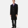 Manteau simple boutonnage en laine mélangée Manteau simple boutonnage en laine mélangée