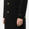 Manteau simple boutonnage en laine mélangée Manteau simple boutonnage en laine mélangée