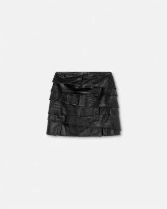 Mini-jupe ajustée en cuir