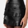 Mini-jupe ajustée en cuir