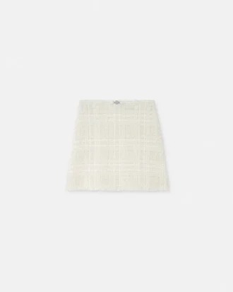 Mini-jupe en tweed de coton