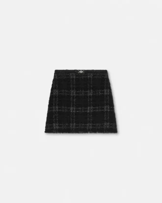Mini-jupe en tweed de coton