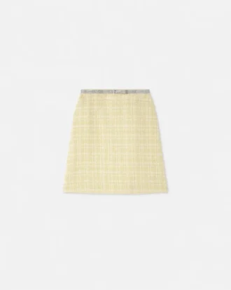 Mini-jupe trapèze en tweed cristallisé