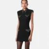 Mini-robe ajustée en laine cloutée Mini-robe ajustée en laine cloutée