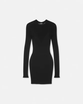 Mini-robe ajustée en laine mérinos
