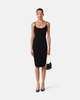 Mini-robe ajustée en viscose stretch jacquard