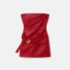 Mini-robe bustier en cuir
