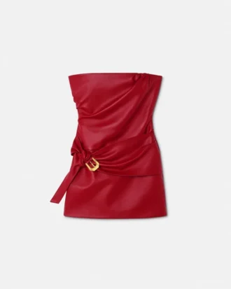 Mini-robe bustier en cuir
