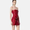 Mini-robe bustier en cuir