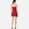 Mini-robe bustier en cuir