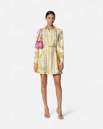Mini-robe chemise en Barocco Silk
